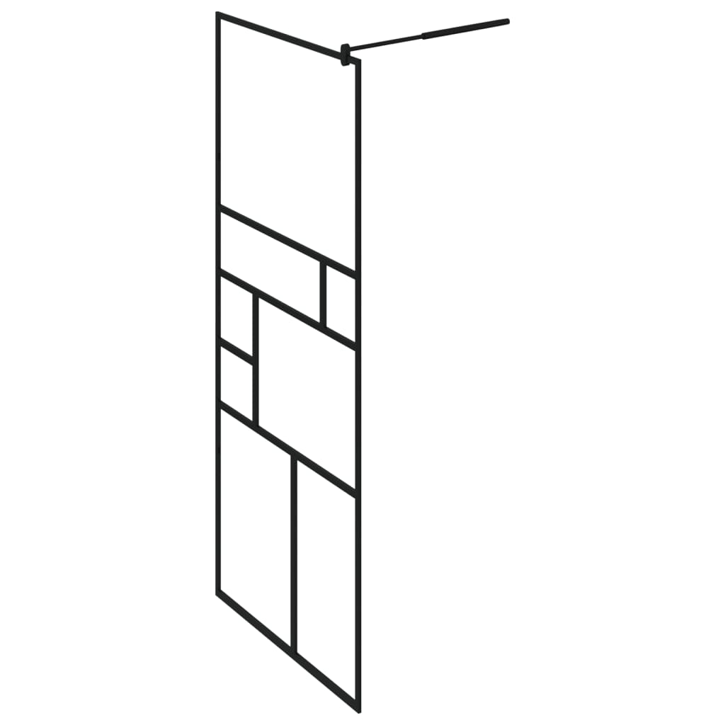 Parete Doccia Walk In Mensola Nera 80X195Cm Vetro Esg Alluminio
