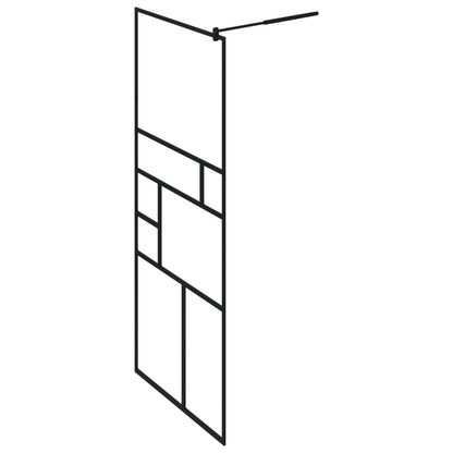 Parete Doccia Walk In Mensola Nera 80X195Cm Vetro Esg Alluminio