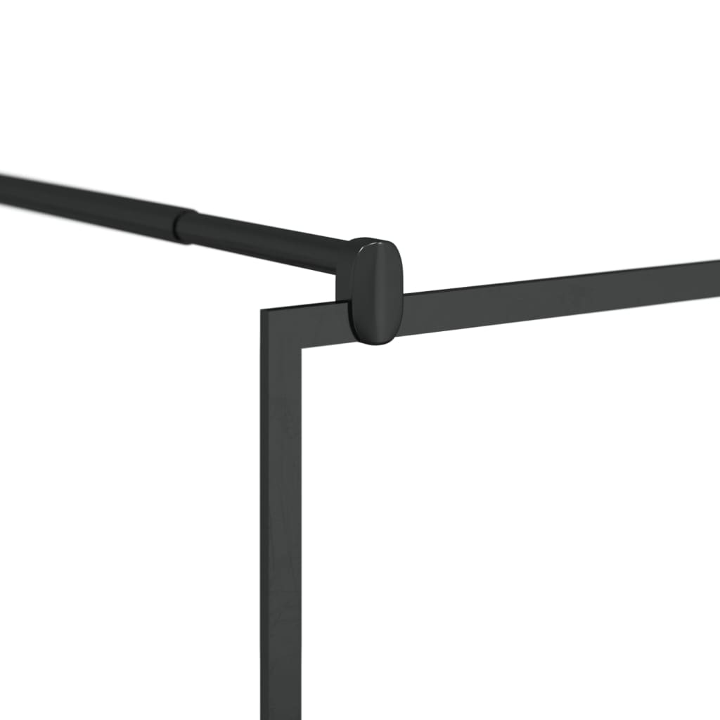 Parete Doccia Walk In Mensola Nera 80X195Cm Vetro Esg Alluminio