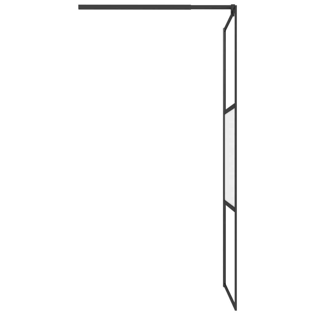 Parete Doccia Walk In Mensola Nera 80X195Cm Vetro Esg Alluminio