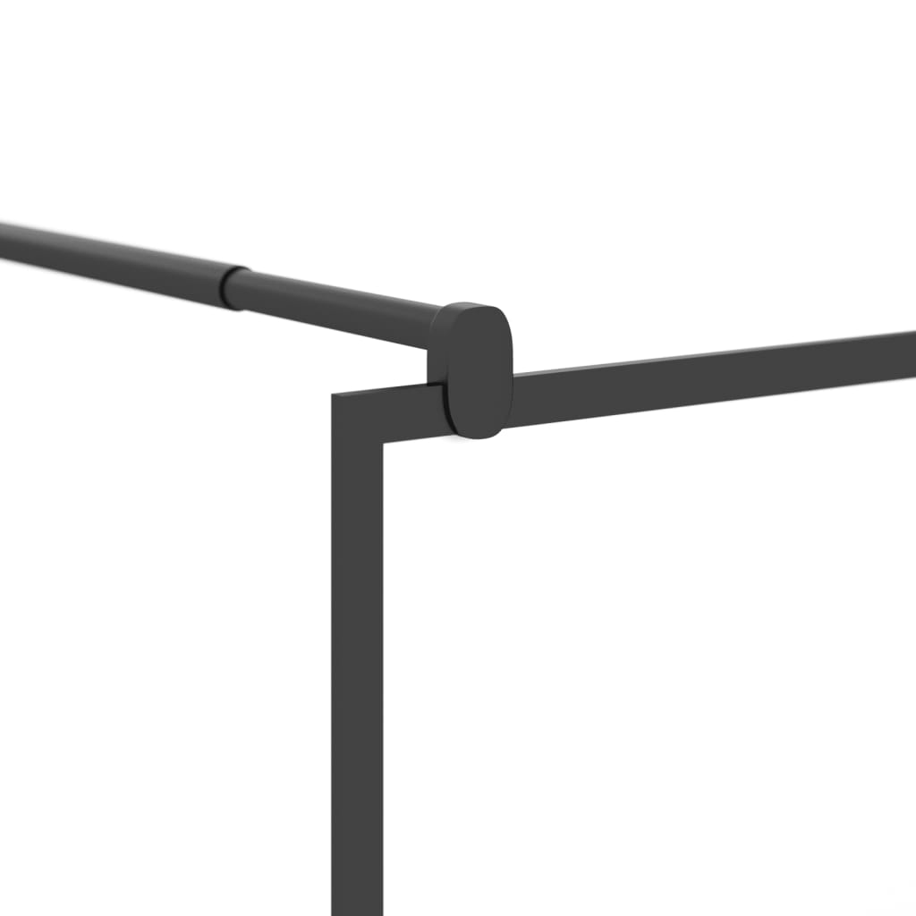 Parete Doccia Walk In Mensola Nera 80X195Cm Vetro Esg Alluminio