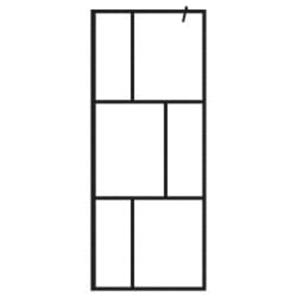 Parete Doccia Walk In Mensola Nera 90X195Cm Vetro Esg Alluminio