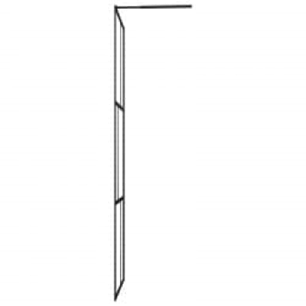 Parete Doccia Walk In Mensola Nera 90X195Cm Vetro Esg Alluminio