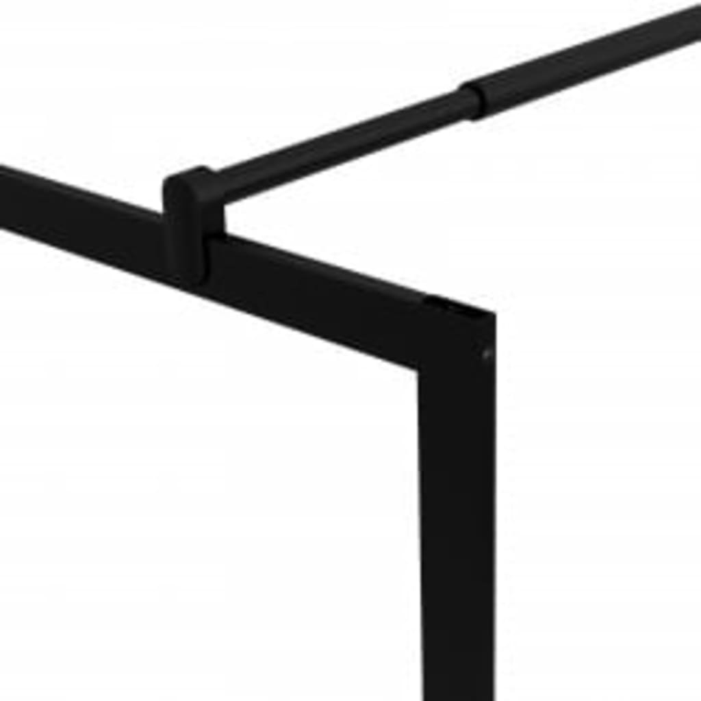 Parete Doccia Walk In Mensola Nera 90X195Cm Vetro Esg Alluminio