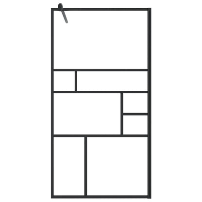 Parete Doccia Walk In Mensola Nera 90X195Cm Vetro Esg Alluminio