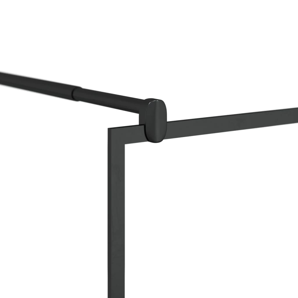 Parete Doccia Walk In Mensola Nera 90X195Cm Vetro Esg Alluminio