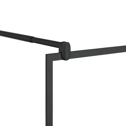 Parete Doccia Walk In Mensola Nera 90X195Cm Vetro Esg Alluminio