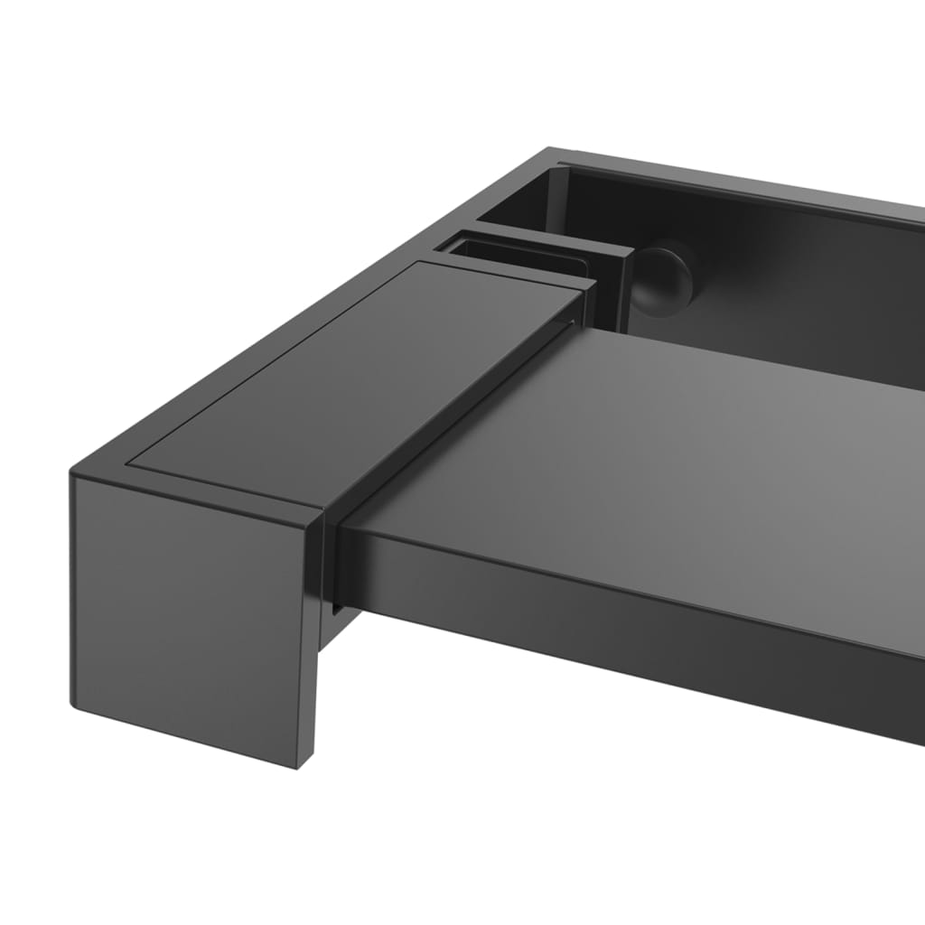 Parete Doccia Walk In Mensola Nera 90X195Cm Vetro Esg Alluminio