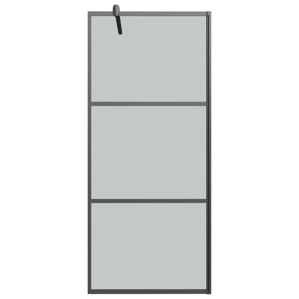 Parete Doccia Walk In Mensola Nera 90X195Cm Vetro Esg Alluminio