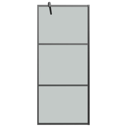 Parete Doccia Walk In Mensola Nera 90X195Cm Vetro Esg Alluminio