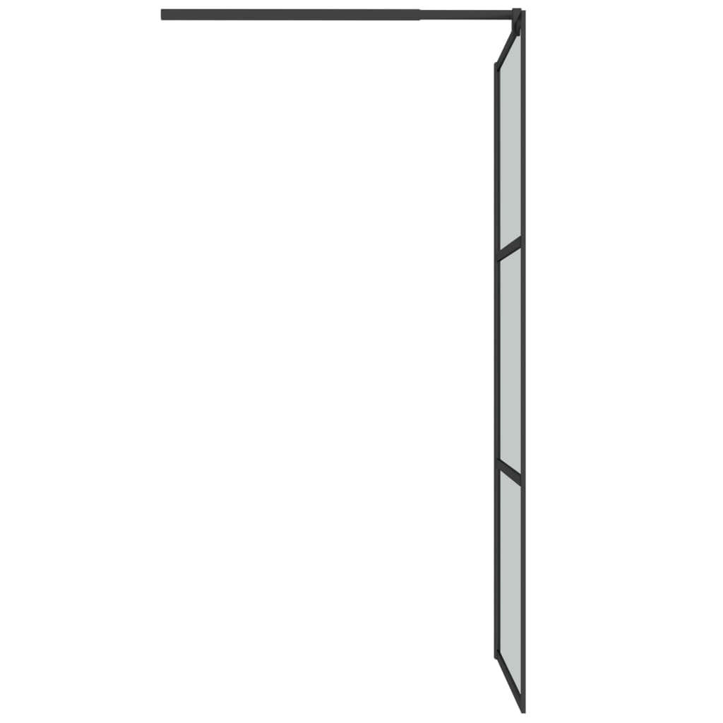 Parete Doccia Walk In Mensola Nera 90X195Cm Vetro Esg Alluminio