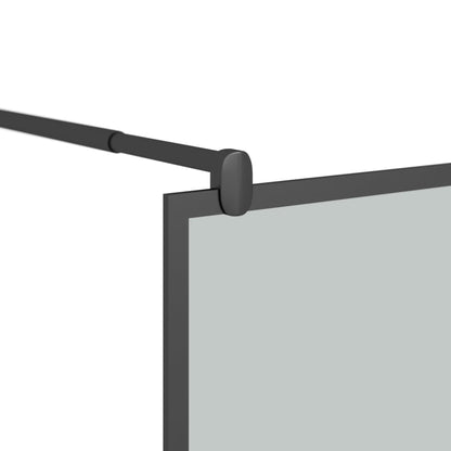 Parete Doccia Walk In Mensola Nera 90X195Cm Vetro Esg Alluminio