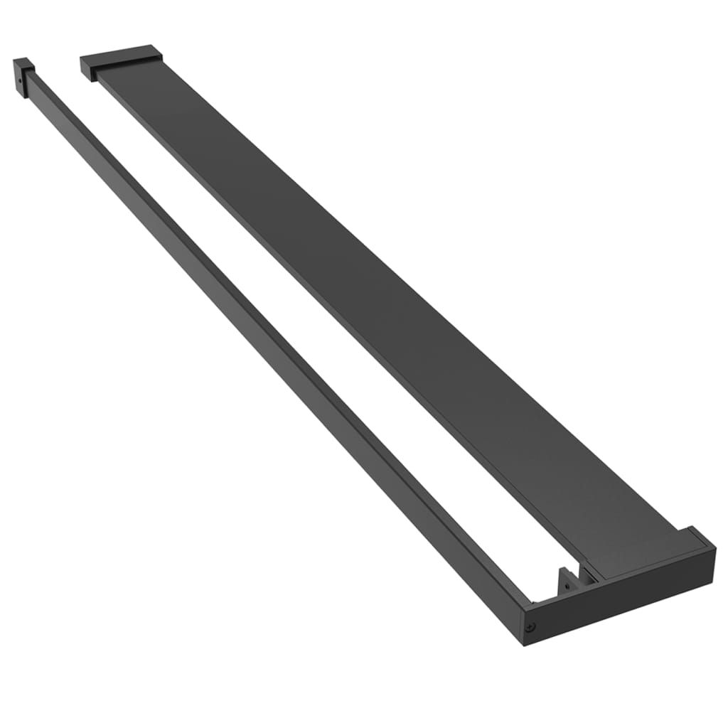 Parete Doccia Walk In Mensola Nera 90X195Cm Vetro Esg Alluminio