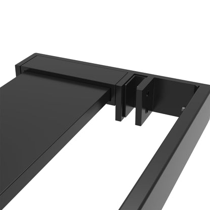 Parete Doccia Walk In Mensola Nera 90X195Cm Vetro Esg Alluminio