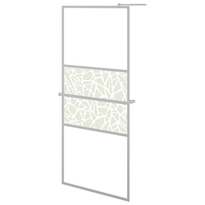 Parete Doccia Con Mensola 80X195Cm Vetro Esg E Alluminio