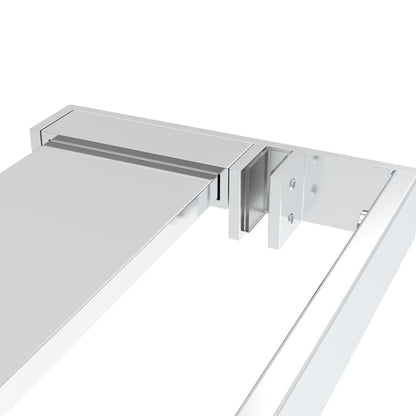 Parete Doccia Con Mensola 80X195Cm Vetro Esg E Alluminio