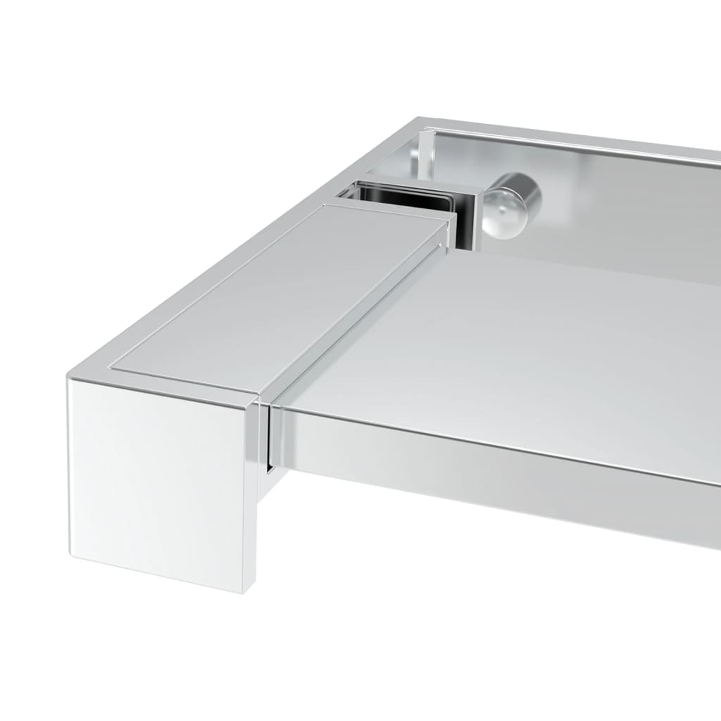 Parete Doccia Con Mensola 90X195Cm Vetro Esg E Alluminio