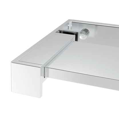 Parete Doccia Con Mensola 90X195Cm Vetro Esg E Alluminio