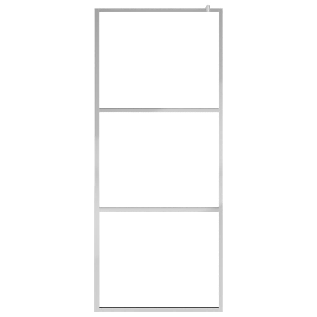 Parete Doccia Con Mensola 90X195Cm Vetro Esg E Alluminio