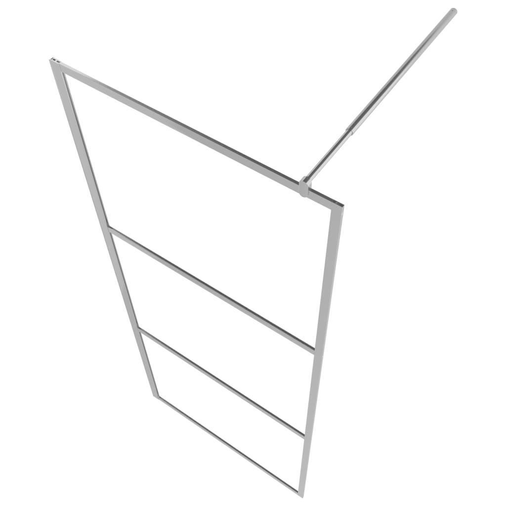 Parete Doccia Con Mensola 90X195Cm Vetro Esg E Alluminio