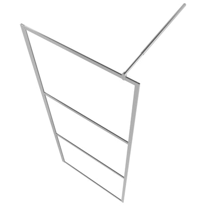 Parete Doccia Con Mensola 90X195Cm Vetro Esg E Alluminio
