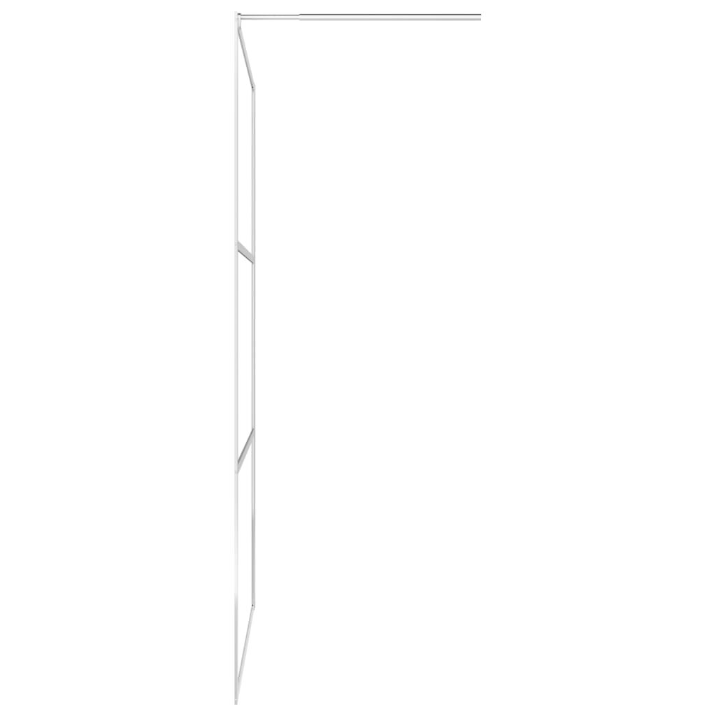 Parete Doccia Con Mensola 90X195Cm Vetro Esg E Alluminio