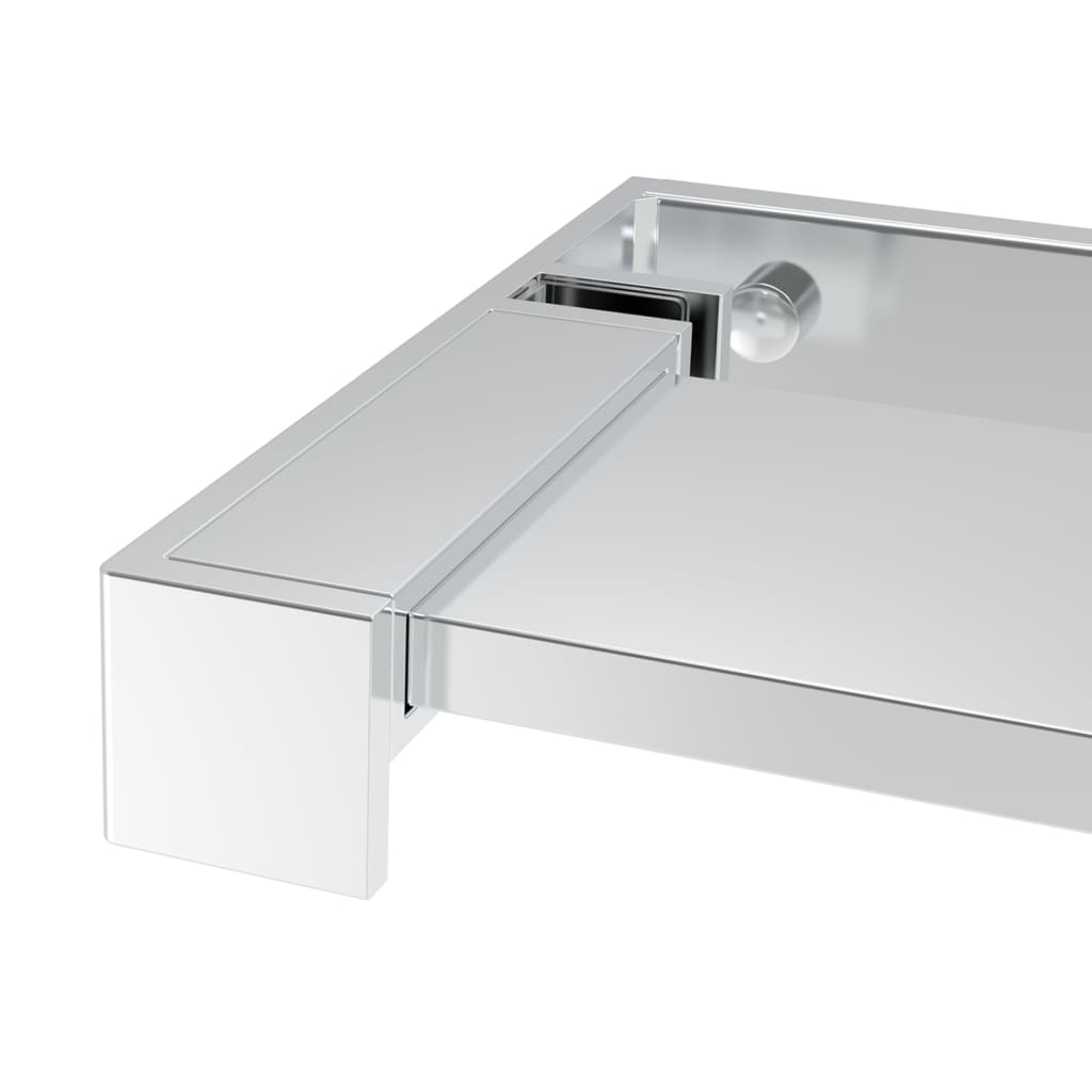 Parete Doccia Con Mensola 115X195Cm Vetro Esg E Alluminio