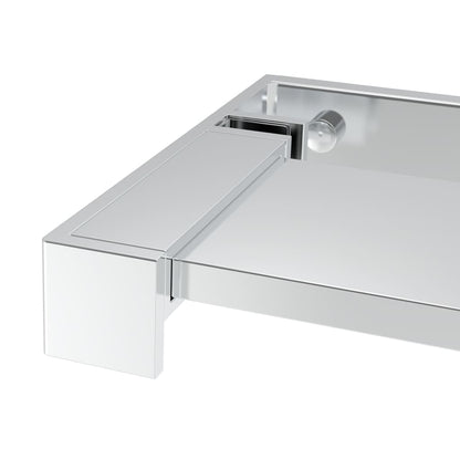 Parete Doccia Con Mensola 115X195Cm Vetro Esg E Alluminio