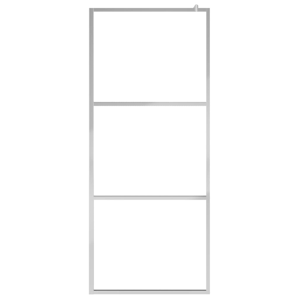 Parete Doccia Con Mensola 115X195Cm Vetro Esg E Alluminio