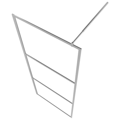 Parete Doccia Con Mensola 115X195Cm Vetro Esg E Alluminio
