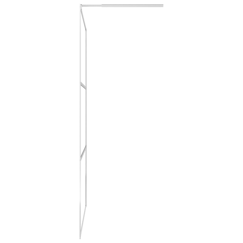 Parete Doccia Con Mensola 115X195Cm Vetro Esg E Alluminio