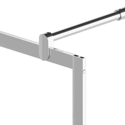 Parete Doccia Con Mensola 115X195Cm Vetro Esg E Alluminio