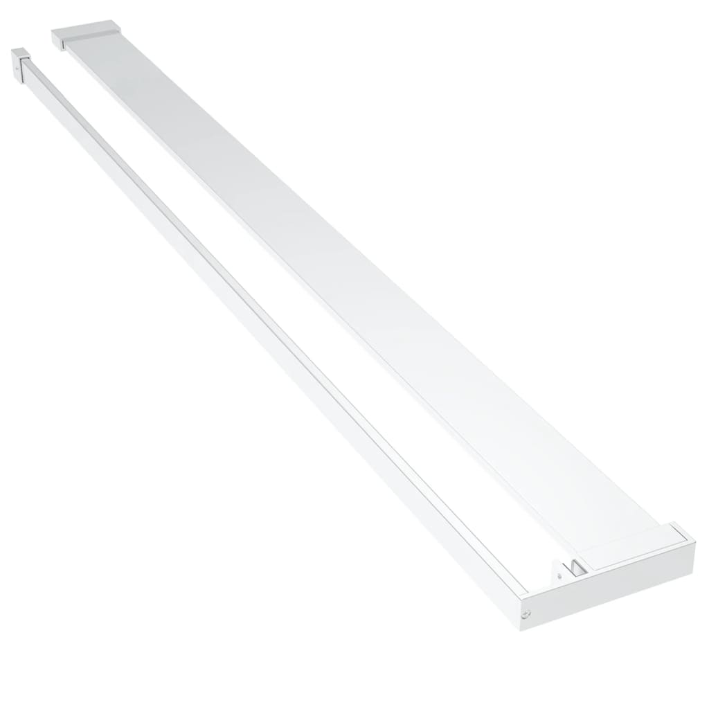 Parete Doccia Con Mensola 115X195Cm Vetro Esg E Alluminio