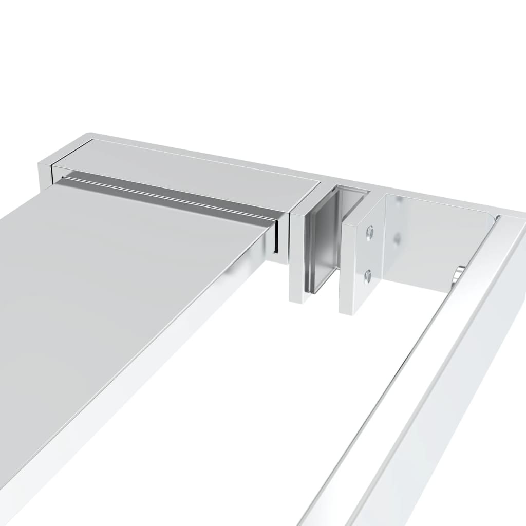 Parete Doccia Con Mensola 115X195Cm Vetro Esg E Alluminio