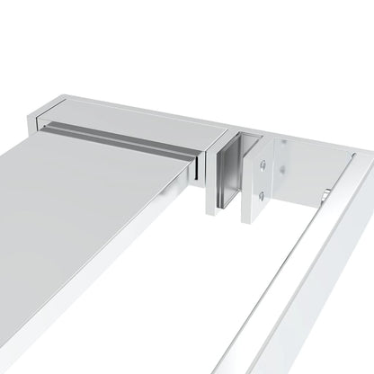 Parete Doccia Con Mensola 115X195Cm Vetro Esg E Alluminio