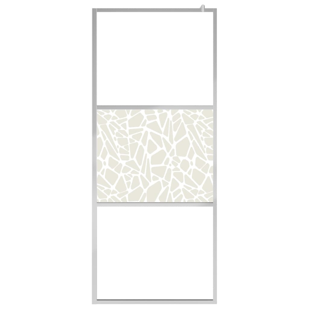 Parete Doccia Con Mensola 115X195Cm Vetro Esg E Alluminio