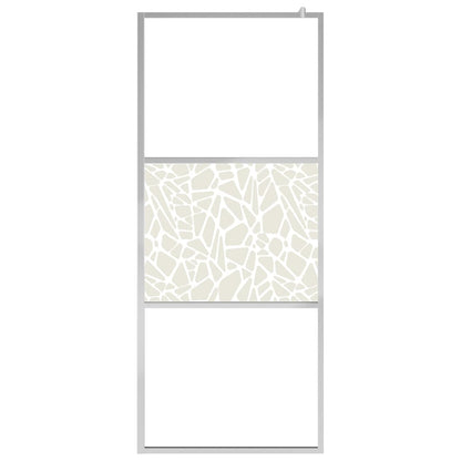 Parete Doccia Con Mensola 115X195Cm Vetro Esg E Alluminio
