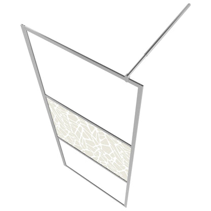 Parete Doccia Con Mensola 115X195Cm Vetro Esg E Alluminio