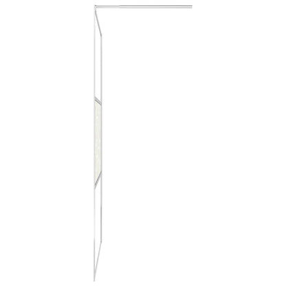 Parete Doccia Con Mensola 115X195Cm Vetro Esg E Alluminio