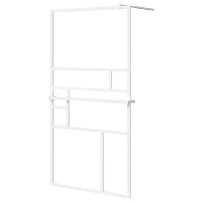 Parete Doccia Con Mensola 115X195Cm Vetro Esg E Alluminio
