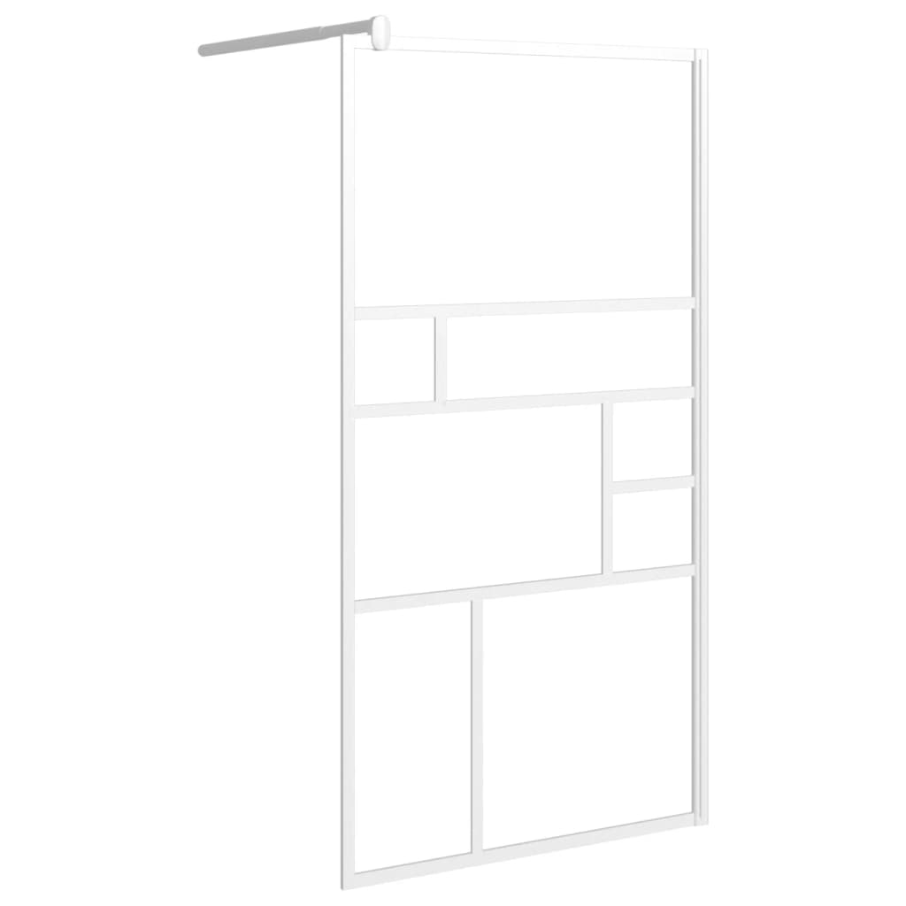 Parete Doccia Con Mensola 115X195Cm Vetro Esg E Alluminio