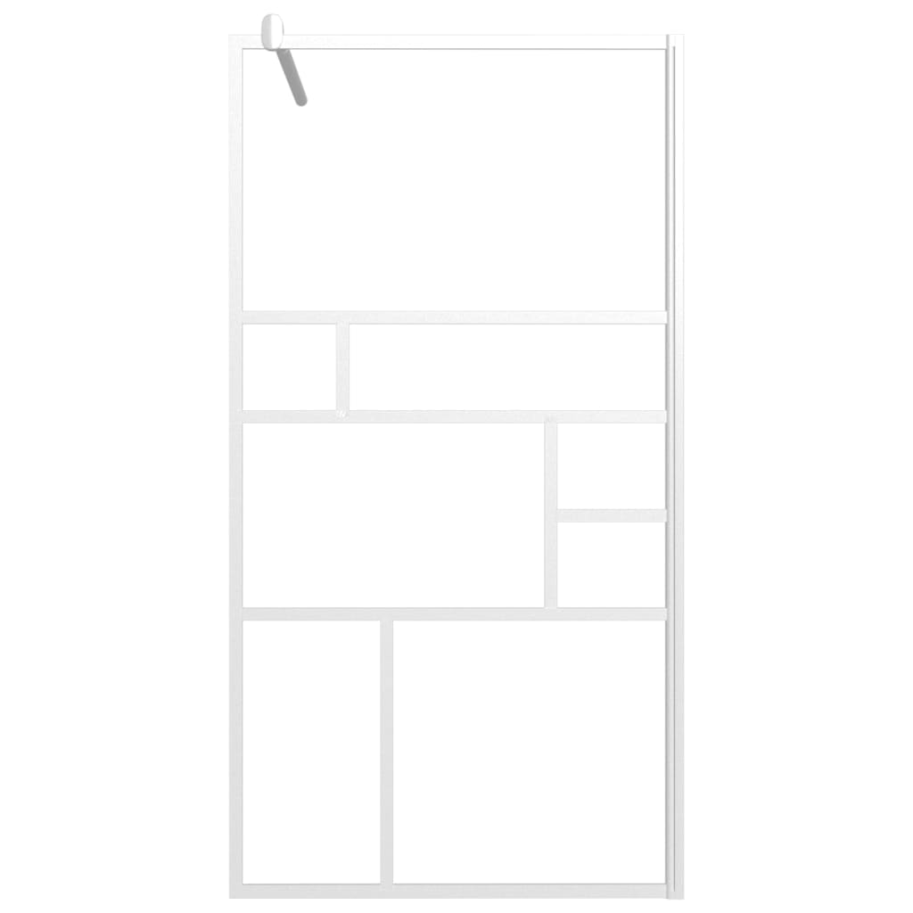 Parete Doccia Con Mensola 115X195Cm Vetro Esg E Alluminio