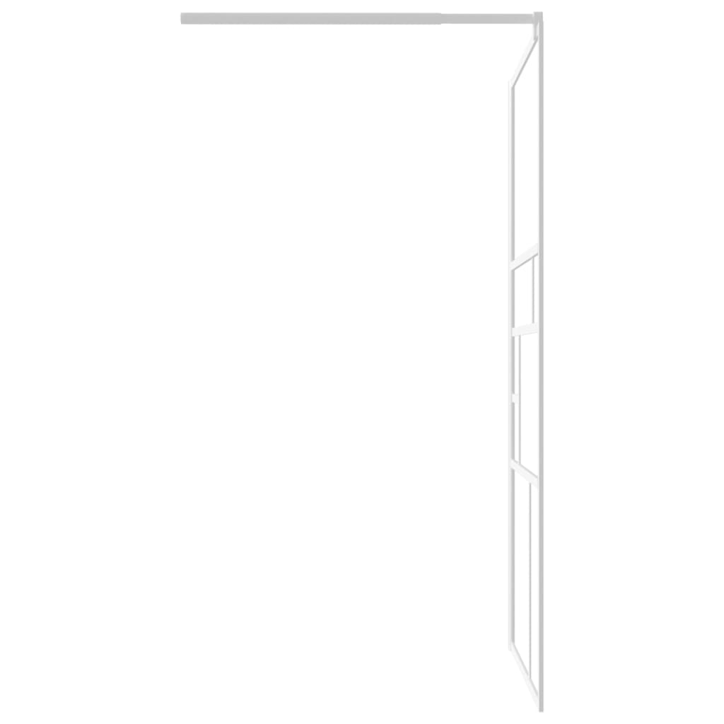 Parete Doccia Con Mensola 115X195Cm Vetro Esg E Alluminio
