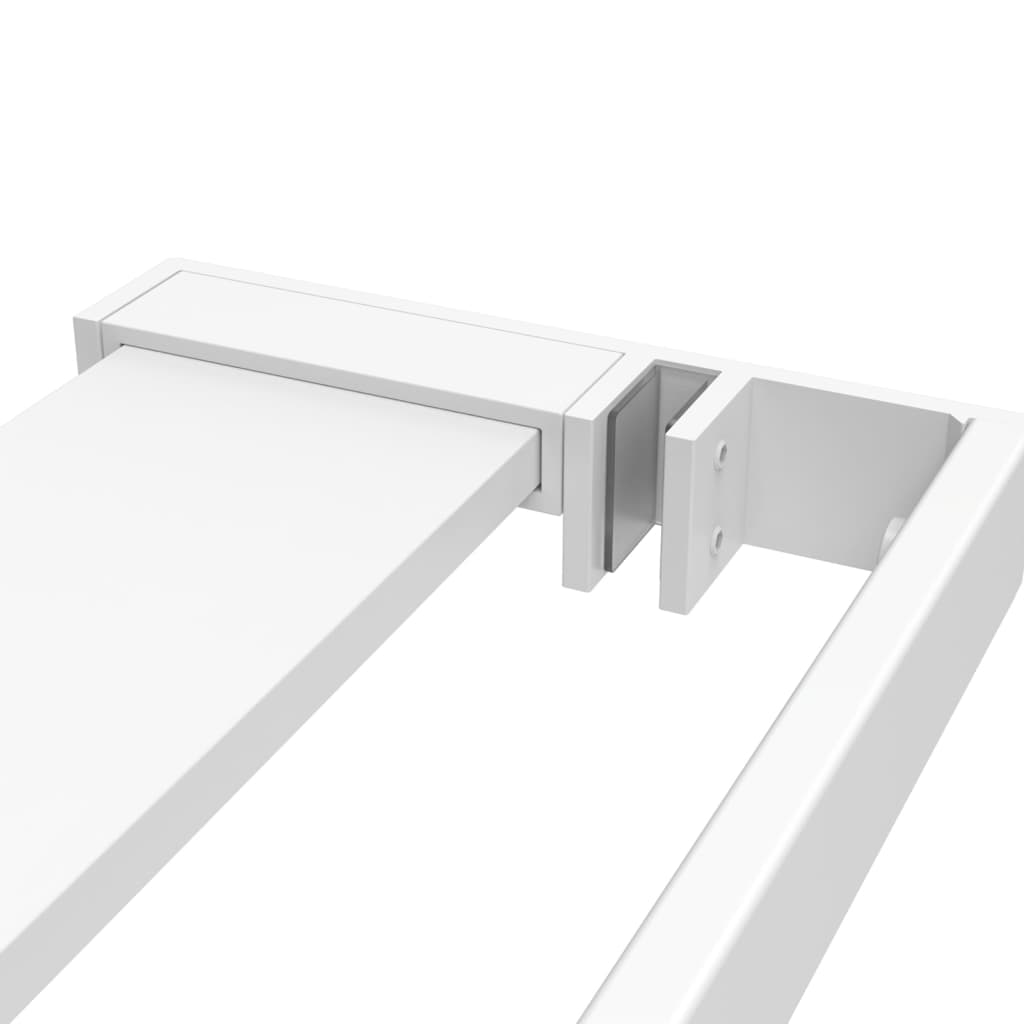 Parete Doccia Con Mensola 115X195Cm Vetro Esg E Alluminio