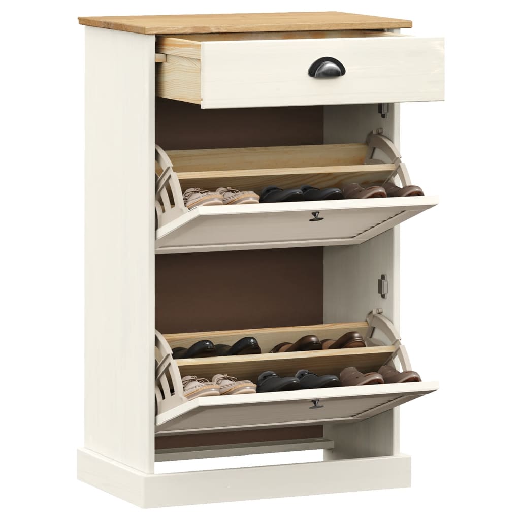 Scarpiera Vigo 60X35X96 Cm In Legno Massello Di Pino