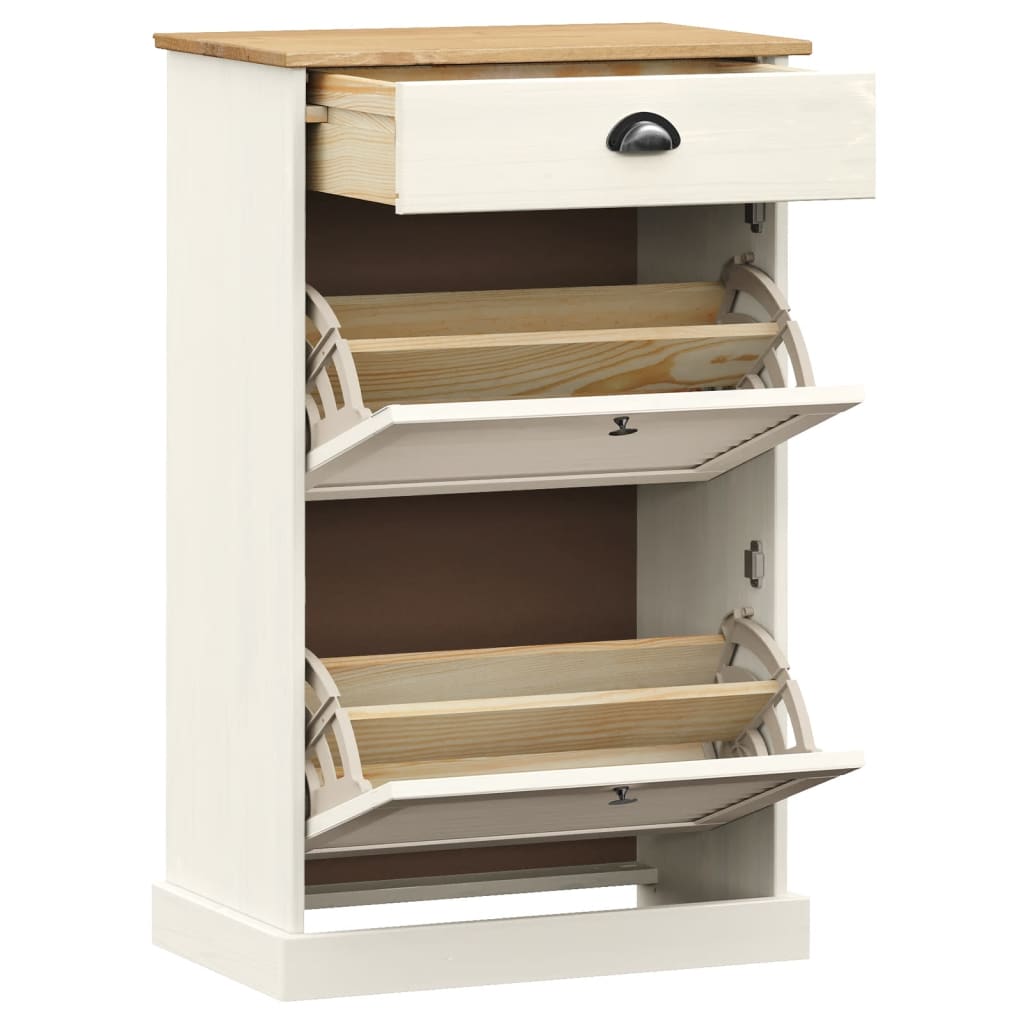 Scarpiera Vigo 60X35X96 Cm In Legno Massello Di Pino