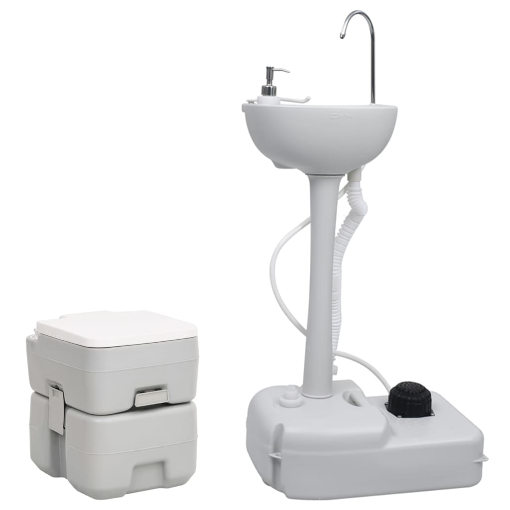 Set Toilette Da Campeggio Portatile E Supporto Lavamani