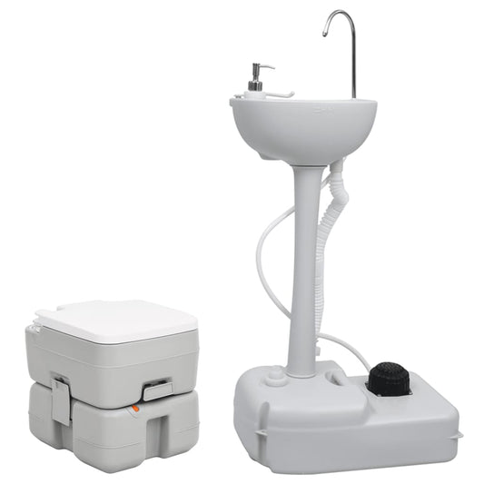 Set Toilette Da Campeggio Portatile E Supporto Lavamani