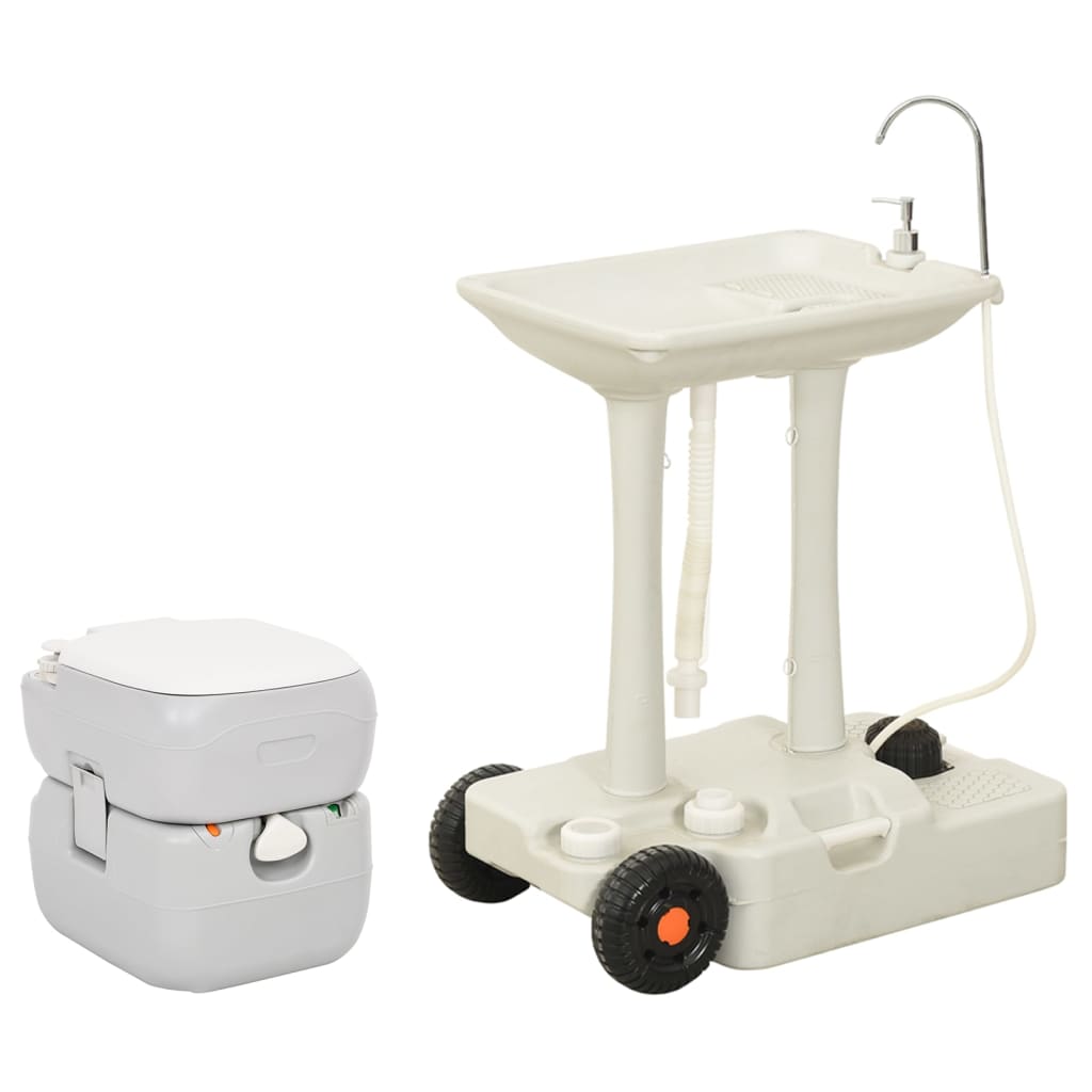 Set Toilette Da Campeggio Portatile E Supporto Lavamani