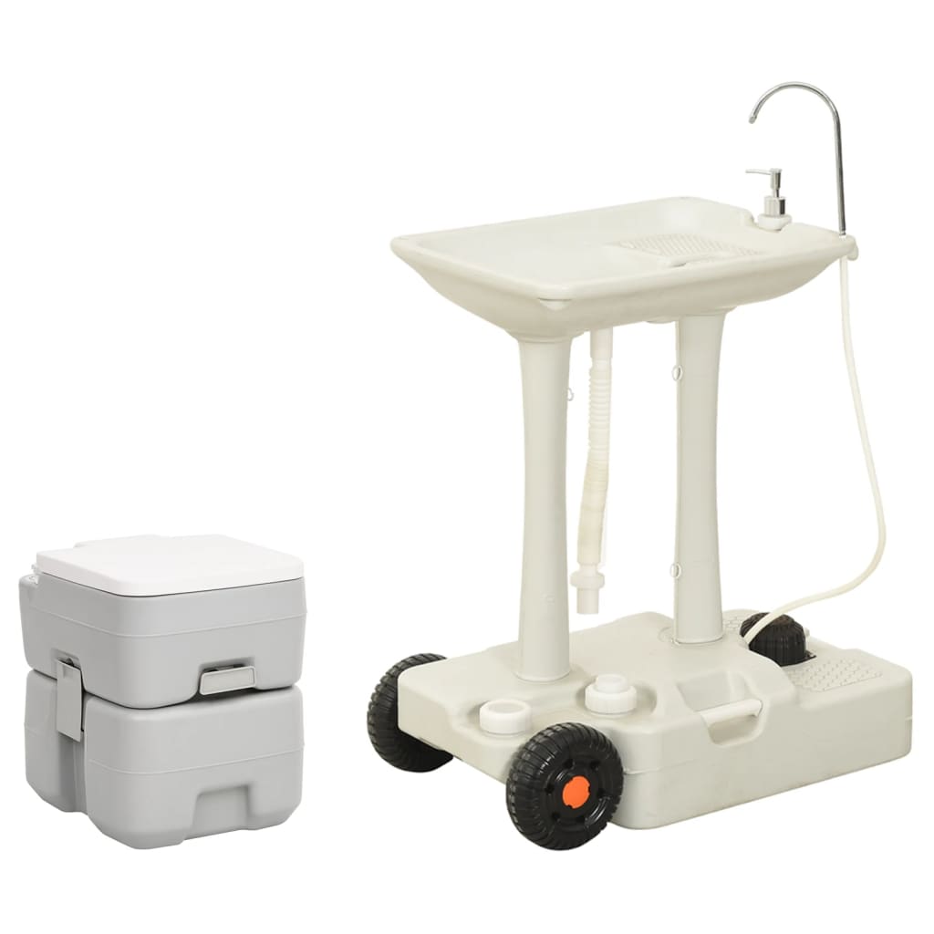 Set Toilette Da Campeggio Portatile E Supporto Lavamani